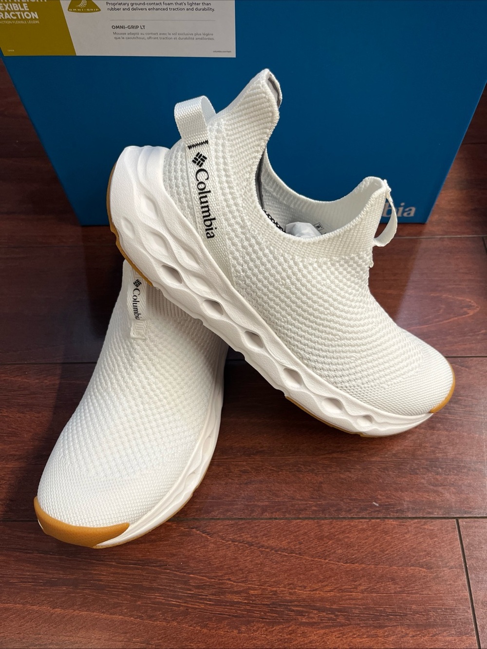 Womens 8 Columbia Terrastride SLR Knit Slip On Shoe Sneaker White Trail Hike New